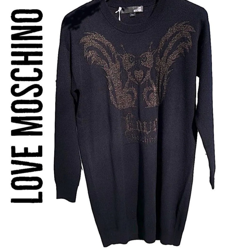 LOVE MOSCHINO Wool Squirrel Sweater Dress